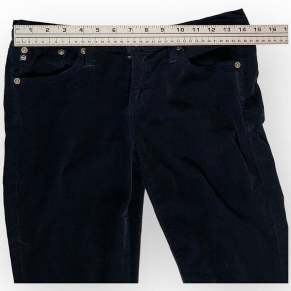 AG Adriano Goldschmied, The Stevie, Navy Blue Corduroy, Slim Straight Womens 27R - Picture 9 of 11